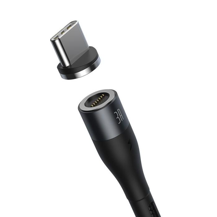 UTGATT5 - BASEUS Zinc Type-C Magnetisk kabel 100Cm/3A Svart