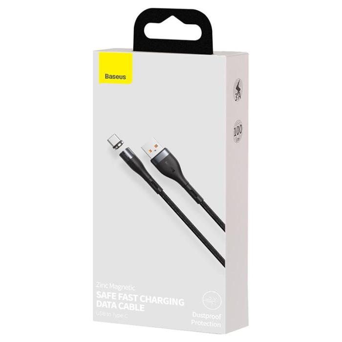 UTGATT5 - BASEUS Zinc Type-C Magnetisk kabel 100Cm/3A Svart