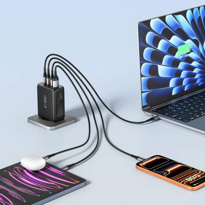 Tech-Protect - Tech-Protect 4-Port Snabbladdare 200W QC3.0 NC200W-GAN