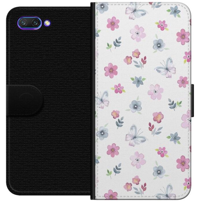 iSecrets - Plånboksfodral till Honor 10 med Blommor och fjärillar