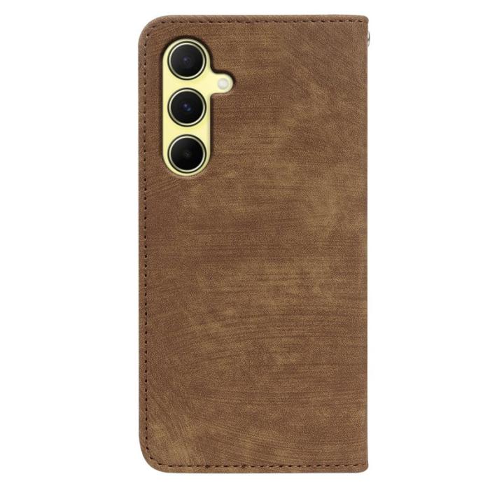 OEM - Samsung Galaxy A37 Fodral Äkta Läder Magnetiskt Skydd - Brun