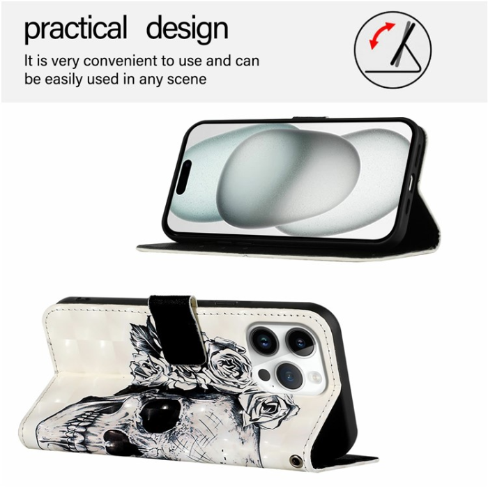 A-One Brand - iPhone 16 Pro Max Plånboksfodral Printing Pattern Med Rem