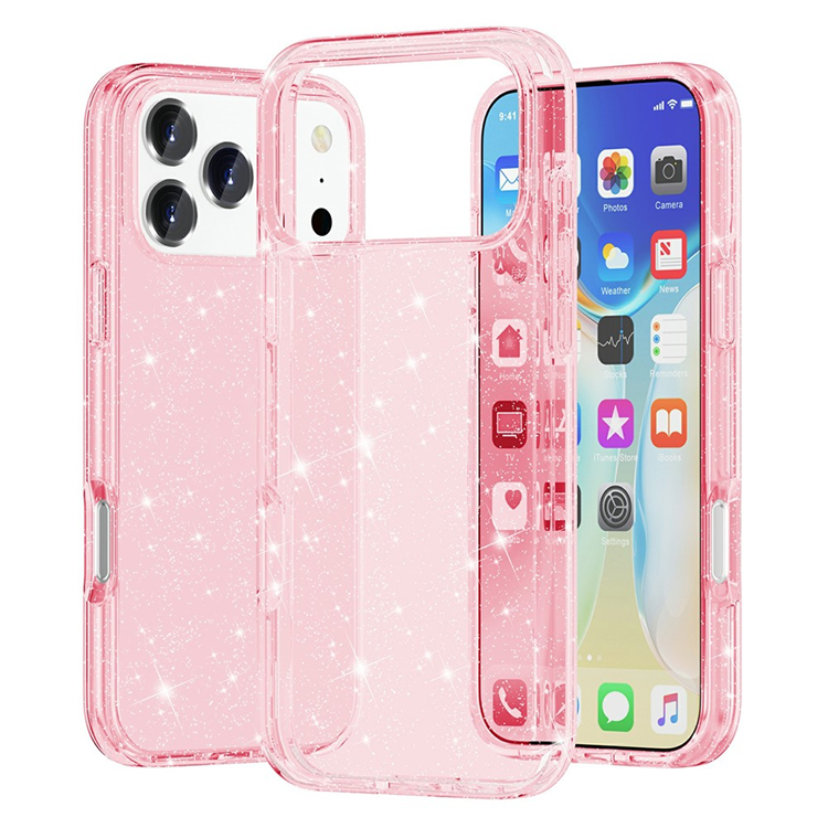 iPhone 17 Pro Mobilskal Glittrande Puderglitter - Rosa | 2353 | AlltMobil