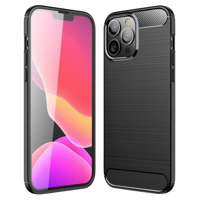 OEM - Carbon Fiber Texture Skal iPhone 13 Pro - Svart