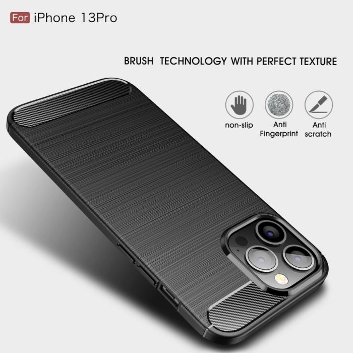 OEM - Carbon Fiber Texture Skal iPhone 13 Pro - Svart