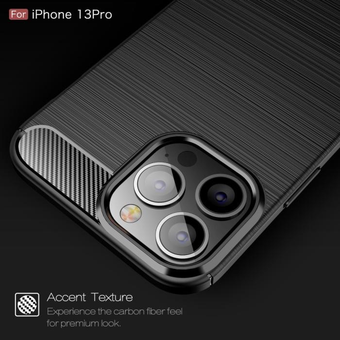 OEM - Carbon Fiber Texture Skal iPhone 13 Pro - Svart