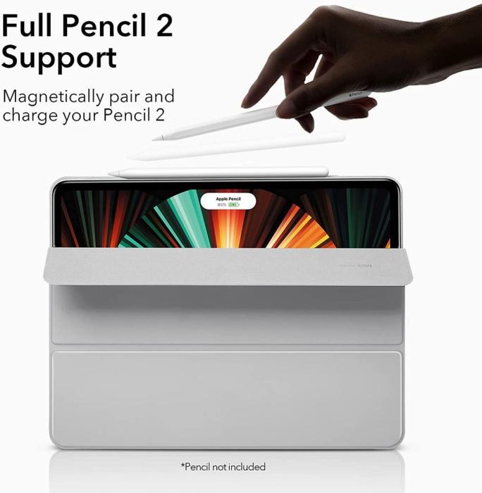 ESR - ESR iPad Pro 12.9 2018/2020/2021 Fodral Rebound Magnetic - Silver Grå
