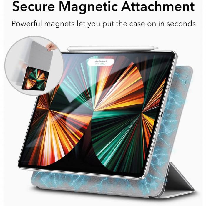ESR - ESR iPad Pro 12.9 2018/2020/2021 Fodral Rebound Magnetic - Silver Grå
