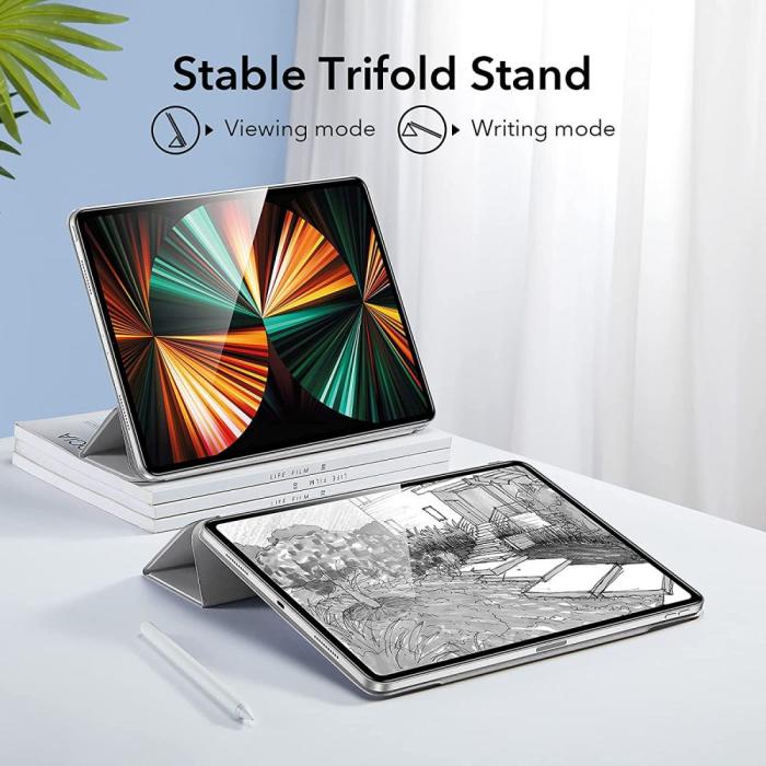 ESR - ESR iPad Pro 12.9 2018/2020/2021 Fodral Rebound Magnetic - Silver Grå