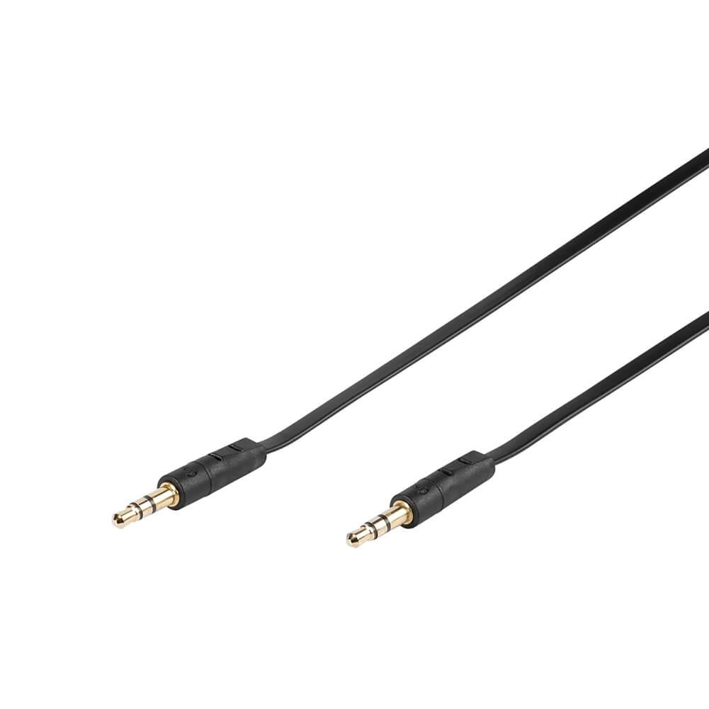 Vivanco Audiokabel, 1x3.5mm Hane platt 0.5m Svart
