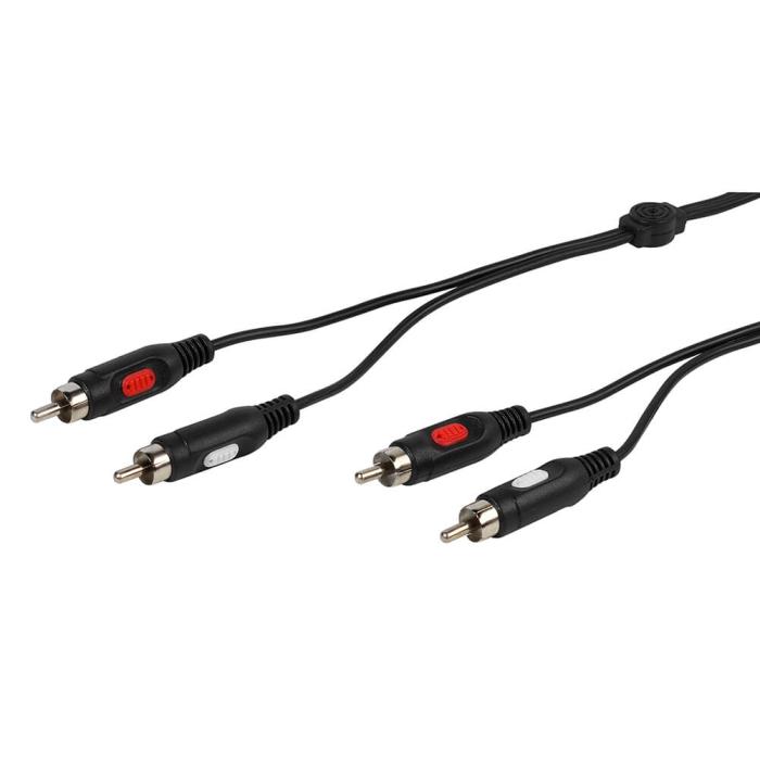 UTGATT1 - Vivanco Audiokabel, 2xRCA Hane 5m - Svart