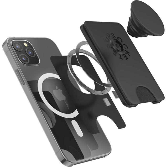 PopSockets - PopWallet för Magsafe med Grip - Svart