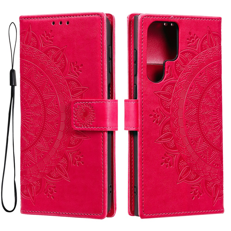 Galaxy S26 Ultra Plånboksfodral Imprinted Totem Konstläder - Rosa | 2353 | AlltMobil