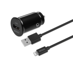 UTGATT1 - Deltaco USB Billaddare 12 W Till Lightning Kabel 1m - Svart