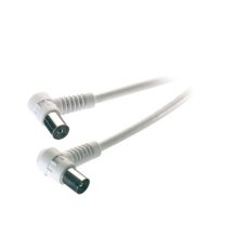 Vivanco - Vivanco Antennkabel, 90 dB, 90&deg; Vinklad, 1,5m Vit