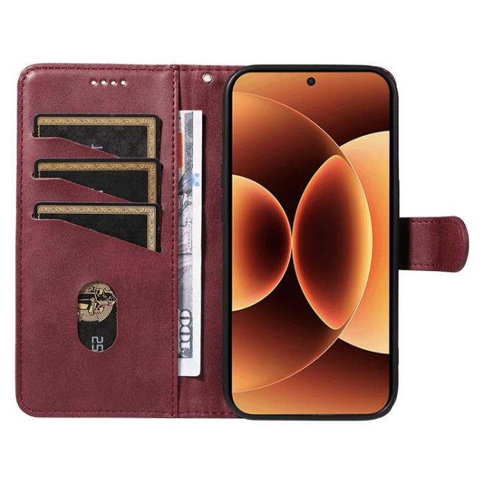 A-One Brand - Xiaomi 17 Pro Max Plånboksfodral T Shape Lines - Vinröd