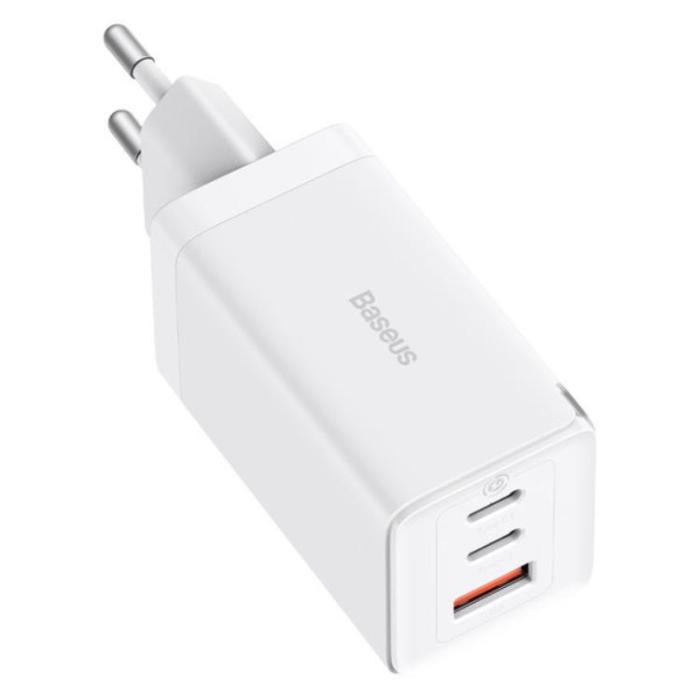 BASEUS - Baseus Väggladdare 65W USB/2xUSB-C USB-C Kabel 100W - Vit