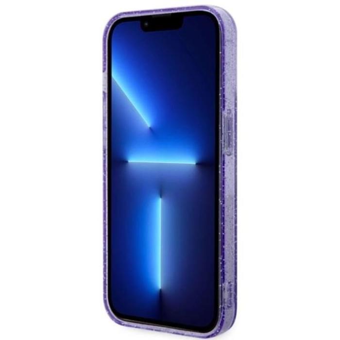 Guess - Guess iPhone 14 Pro Max Mobilskal MagSafe Glitter Guld - Lila
