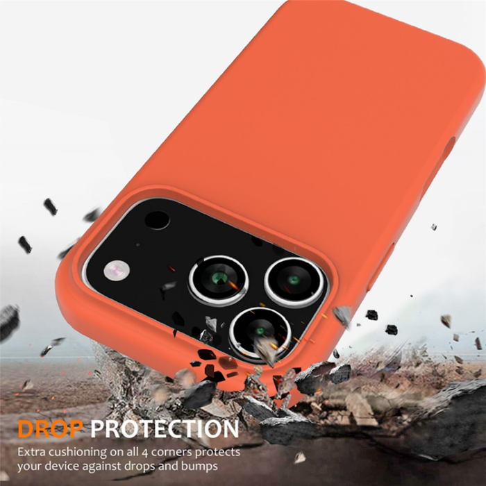 A-One Brand - iPhone 17 Pro Max Mobilskal MagSafe Silikon Anti-Drop - Orange
