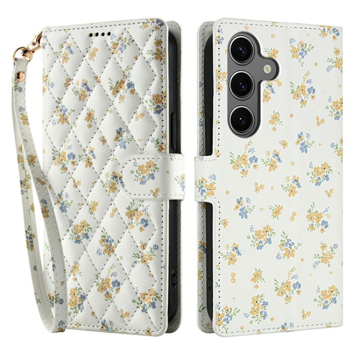A-One Brand - Galaxy S25 - S24 Plånboksfodral Rhombic Floral A5
