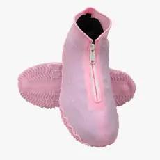 OEM - Vattentäta skoskydd med dragkedja - Medium - Stl. 33-38 - Rosa