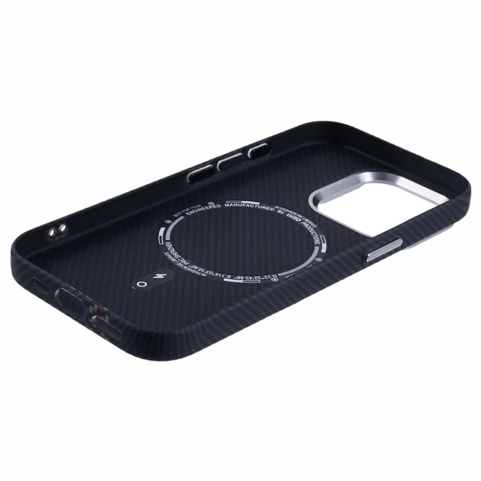 A-One Brand - iPhone 14 Pro Max Mobilskal Magsafe Aramid Fiber - Colorful/Svart