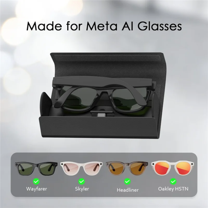 A-One Brand - Trådlöst Laddfodral 2000mAh för Meta Ray-Ban & Oakley Smartglasögon