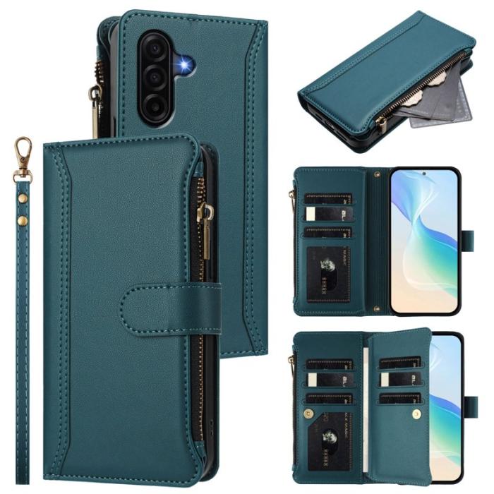 OEM - Samsung Galaxy A57 Plånboksfodral Konstläder 9 Kortfack - Grön