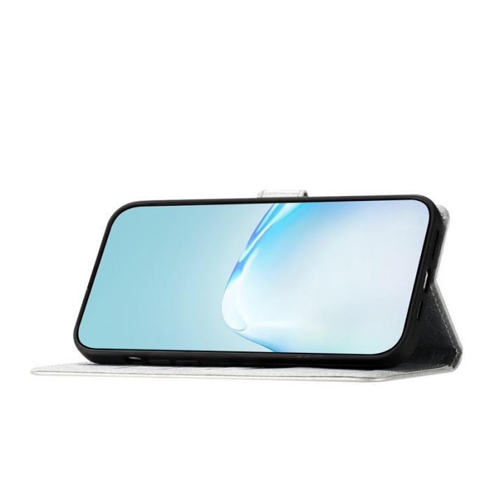 OEM - Samsung Galaxy A57 Plånboksfodral Konstläder Magnetisk Stängning - Silver