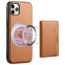 DENIOR - DENIOR Mobilskal till iPhone 11 Pro Max &Auml;kta L&auml;der Magnetisk Khaki