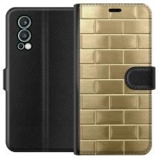 iSecrets - Pl&aring;nboksfodral till OnePlus Nord 2 5G med Gyllene Murstenar