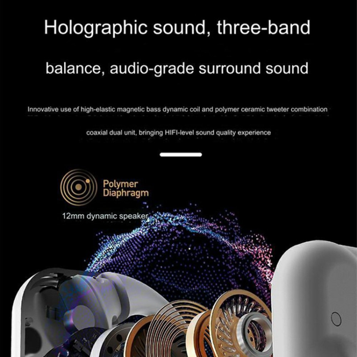 A-One Brand - Trådlösa Bluetooth Hörlurar med Skärmvisning On-Ear Smart Q18