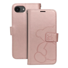 A-One Brand - iPhone 16e Plånboksfodral Mezzo - Teddy Bear Rosa Guld