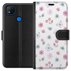 iSecrets - Plånboksfodral till Xiaomi Redmi 9C med Blommor och fjärillar