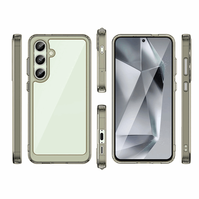 OEM - Galaxy S24 FE Mobilskal Outer Space med Ram - Clear Svart