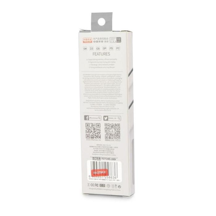 UTGATT1 - REMAX USB Lightning 8-pin Kabel - Svart