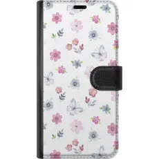 Gustaf - Pl&aring;nboksfodral till Samsung Galaxy A56 med Blommor och fj&auml;rillar