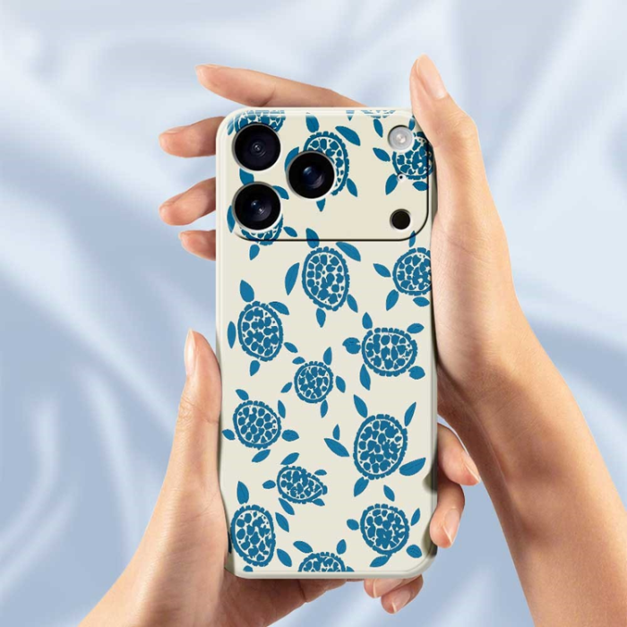 A-One Brand - iPhone 17 Pro Max Mobilskal Turtle Pattern Straight Edge - Beige