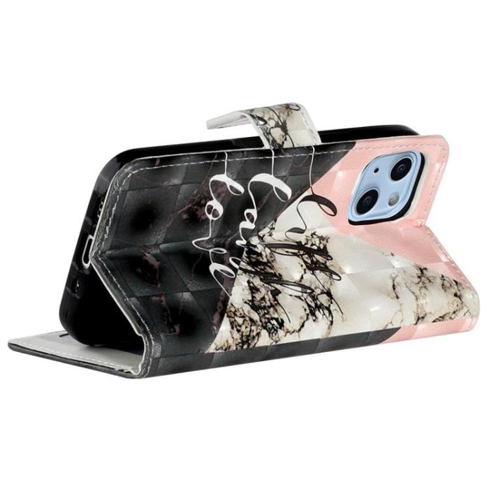 A-One Brand - iPhone 14 Plus Plånboksfodral Folio Flip - Svart Marble