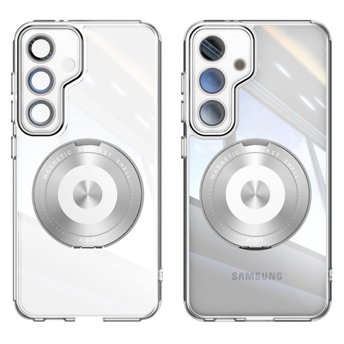 OEM - Mobilskal för Samsung Galaxy S26 Magnetiskt PC + TPU med Kickstand - Matt Vit