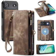 Caseme - CASEME 008 iPhone Air Pl&aring;nboksfodral i Konstl&auml;der med Avtagbar - Brun