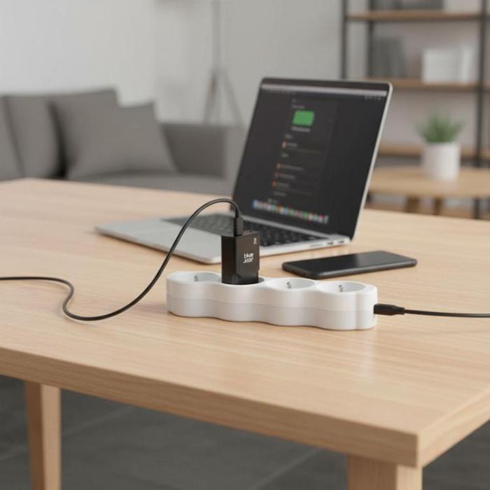 Blue Star - Blue Star Snabbladdare PD 25W USB-C USB-A GaN QC4.0 3A - Svart