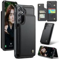 Caseme - CASEME C22 Samsung Galaxy S25 Fodral KonstL&auml;der RFID-Skydd- Svart