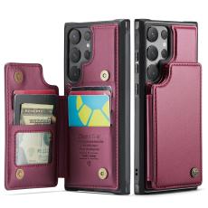 Caseme - CASEME C22 Samsung Galaxy S25 Ultra Fodral Konstl&auml;der R&ouml;d
