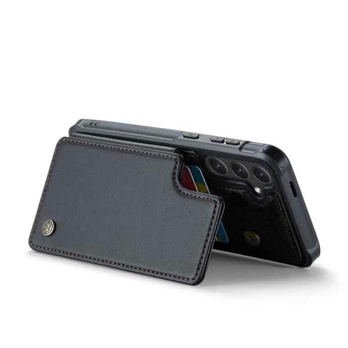 Caseme - CASEME C22 Samsung Galaxy S25 Fodral KonstLäder RFID-Skydd- Svart
