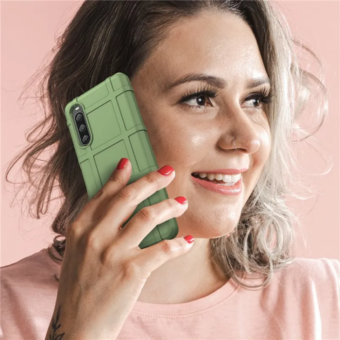 A-One Brand - Sony Xperia 10 V Mobilskal Rugged Square Grid - Grön