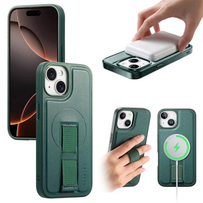 CASENEO - CASENEO iPhone 15 Plus / 14 Plus Fodral - KonstLäder + PC - Grön