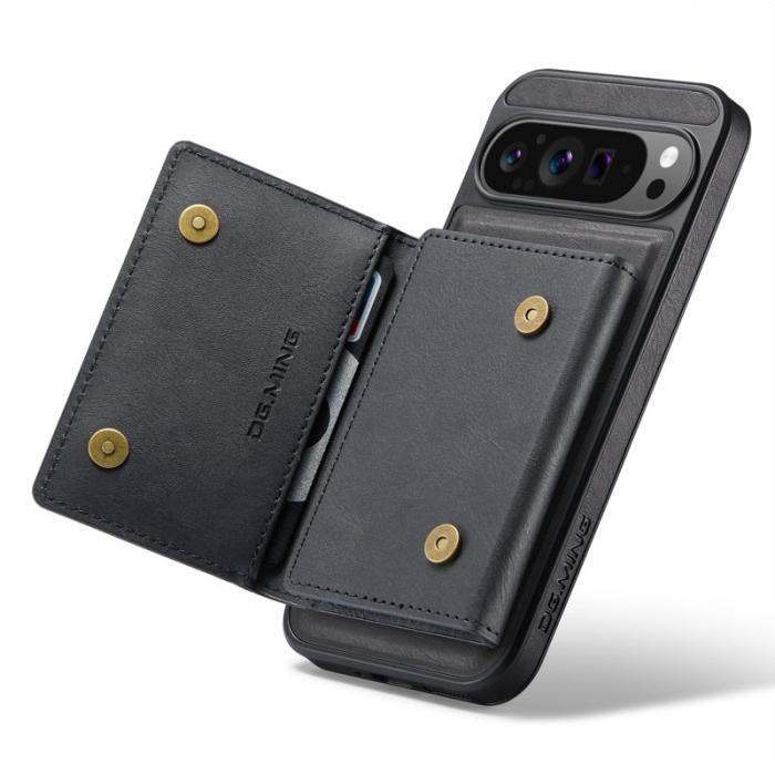 DG.MING - DG.MING Serie Mobilskal till Google Pixel 9 Pro XL Konstläder Magnetisk Svart