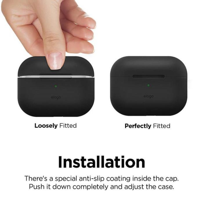 Elago - ELAGO Silikon Skyddsväska för Airpod Pro - Svart