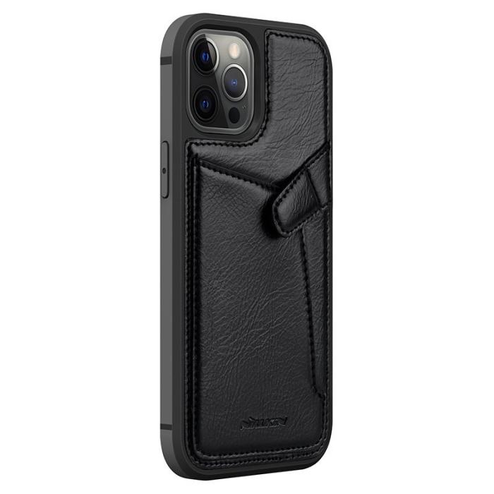Nillkin - Nillkin Aoge Äkta Läder Fodral iPhone 12 mini - Svart